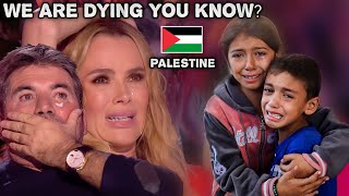 A Palestinian girl sings while crying, Where Are You? The jury and the audience are crying