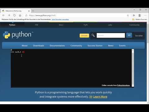 Werte mehreren Variablen zuweisen in Python