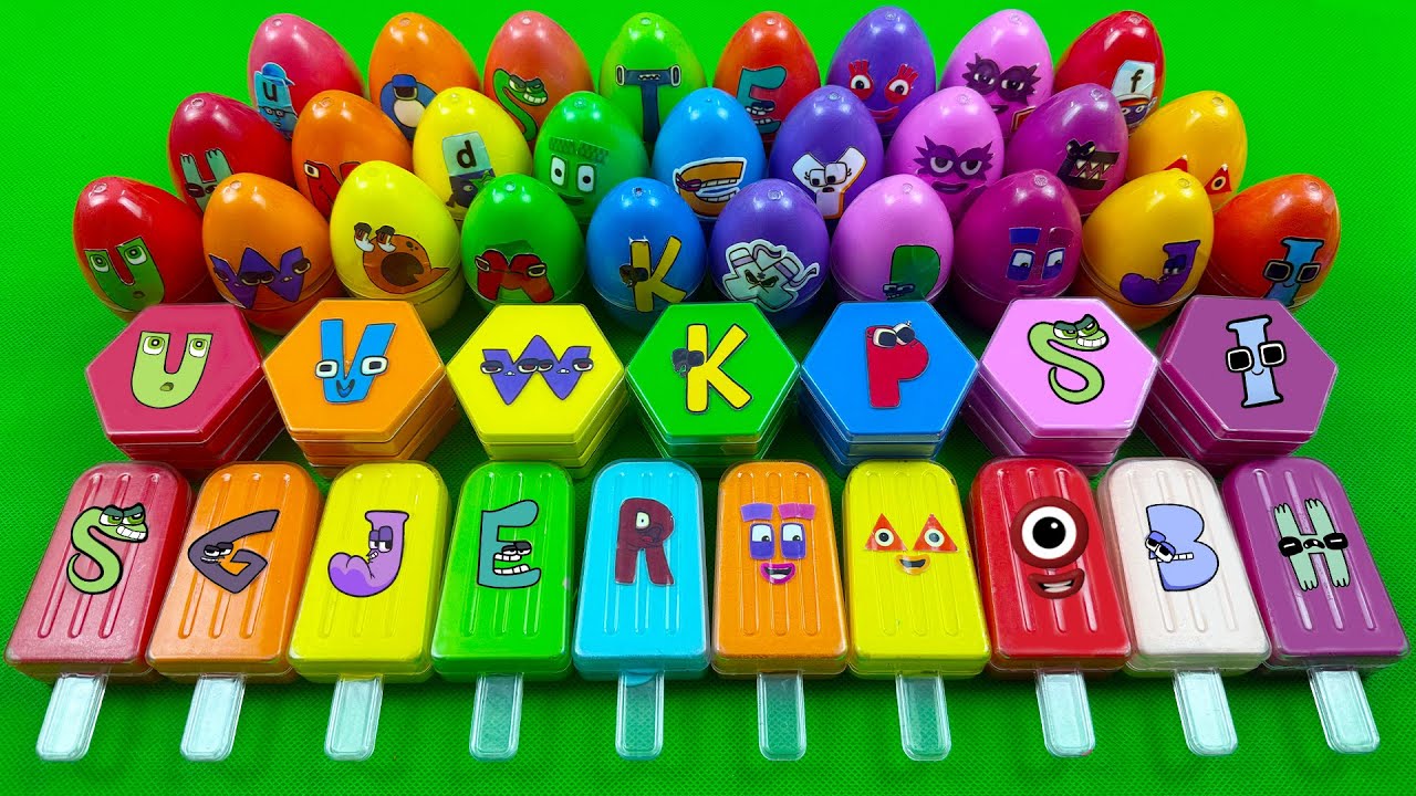 Alphabet Lore Mixing ASMR: Finding Hidden Slime Clay in Ice Cream, Eggs Colorful! Satisfying Slime