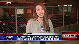 Violent robber shoots store worker, holds two at gunpoint