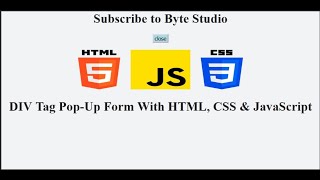 Web Dev Tutorial- How To Make A DIV Pop-Up Form With  HTML, CSS & JavaScript.