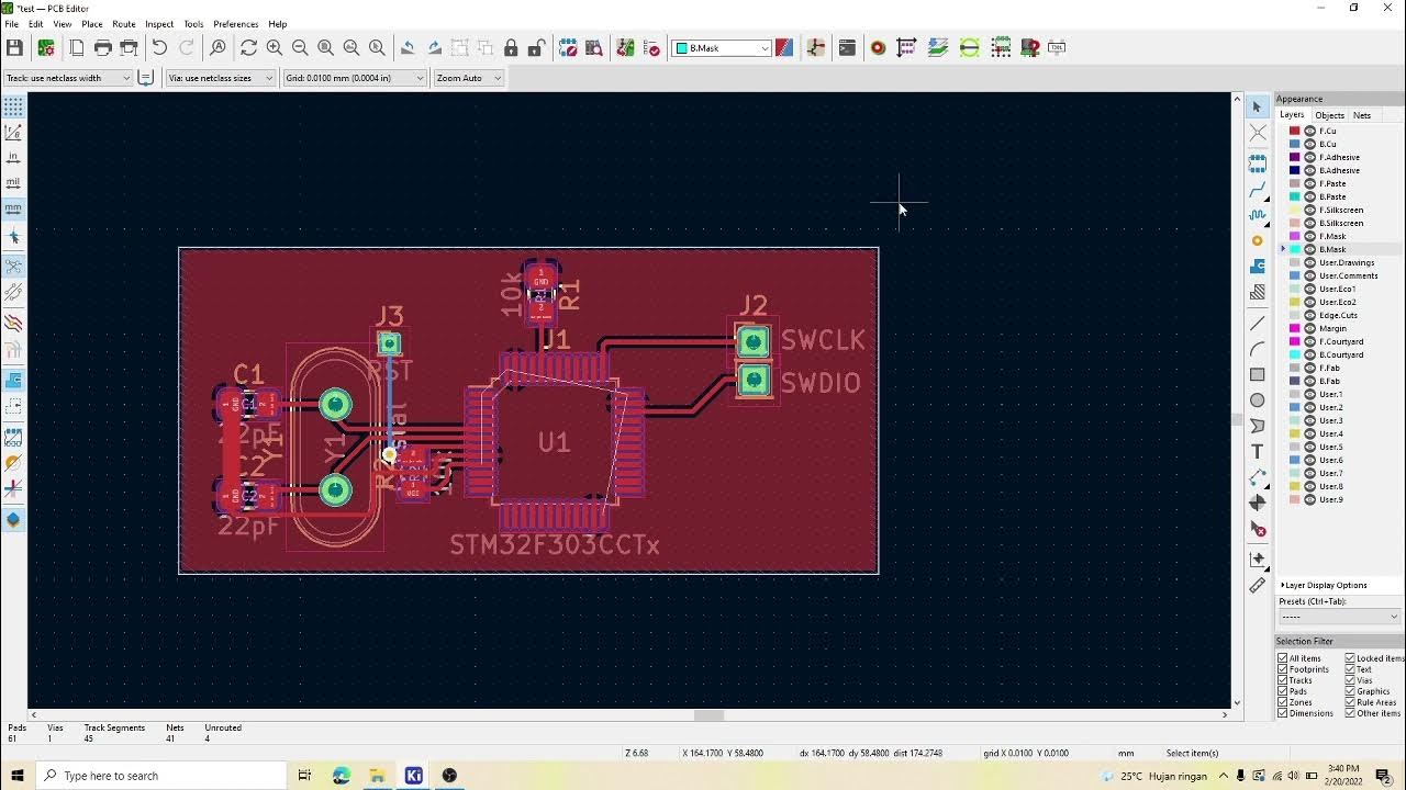 Soldermask Clearance Setting in KiCad 6.0 Solder mask PCB Design