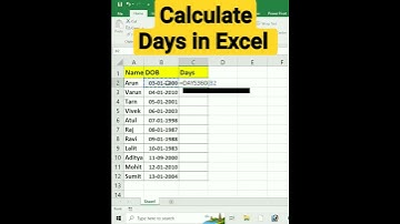 Calculate Days in Excel Trick tips Formula Shortcut Keys #shorts #viral #youtubeshorts #excel