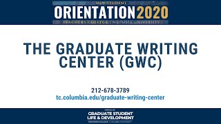 TC NSO Virtual Resource Fair: Graduate Writing Center (GWC)
