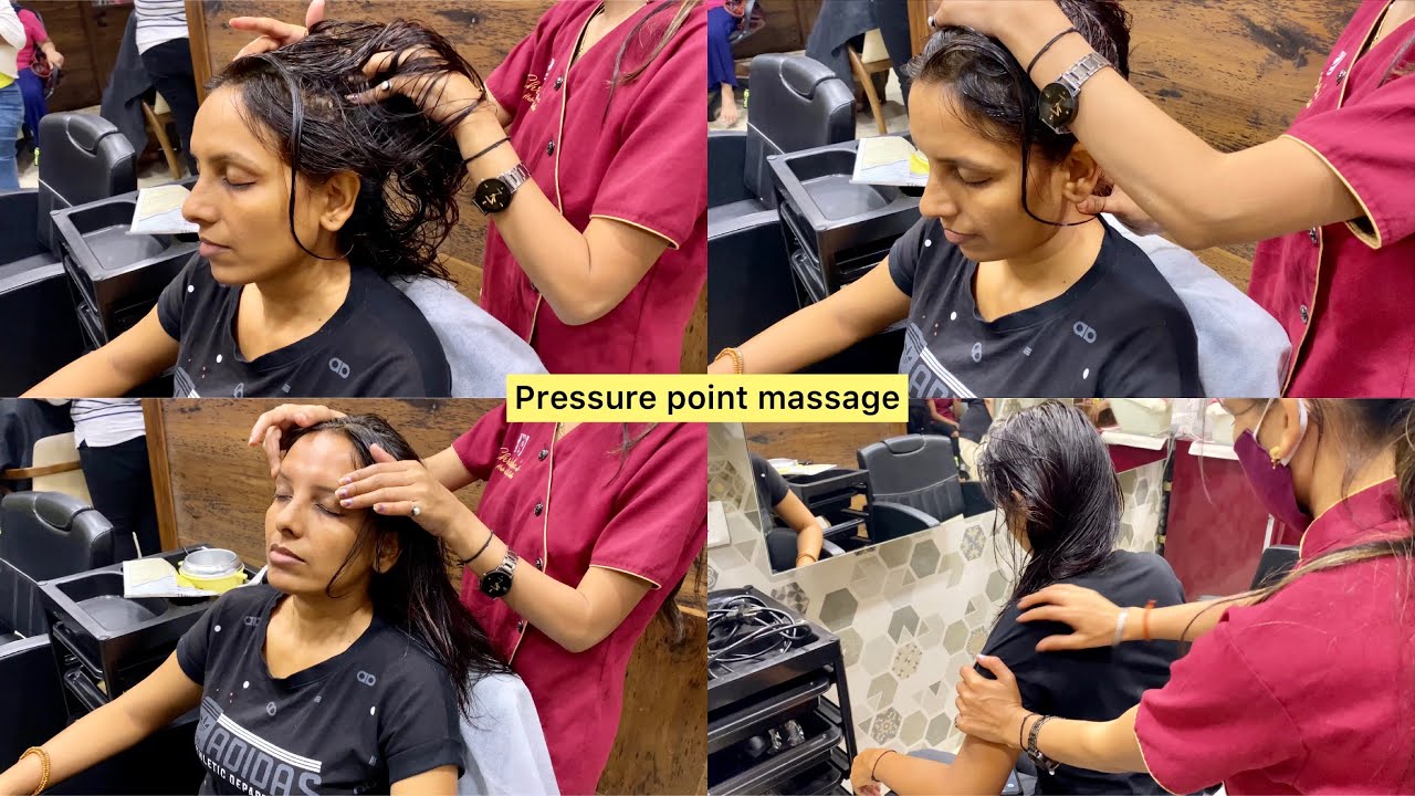 Asmr head massage 💆‍♀️by  female hand pressure point massage