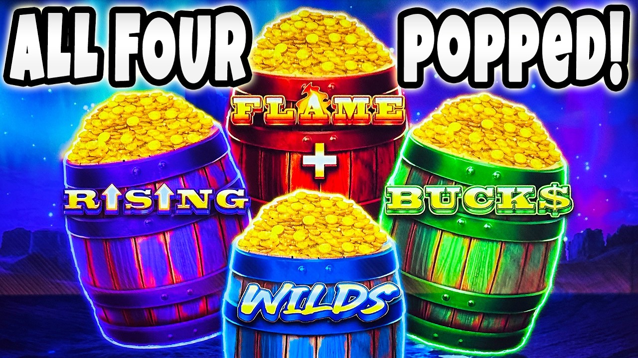 QUAD Pop! All Four Features Triggered in Buffalo Mega Power slot at Sunset Station casino!