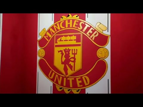 DIY Dekorasi cat kamar tidur logo manchester united 