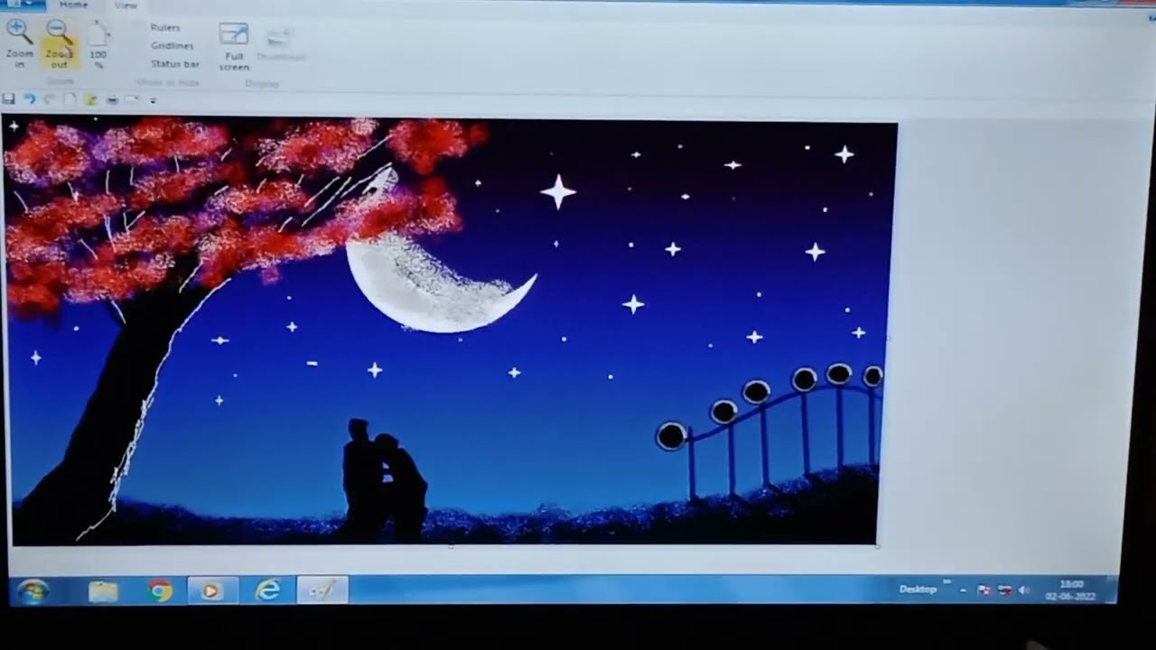 drawing in computer,good night drawing in computer.,night scenery - YouTube