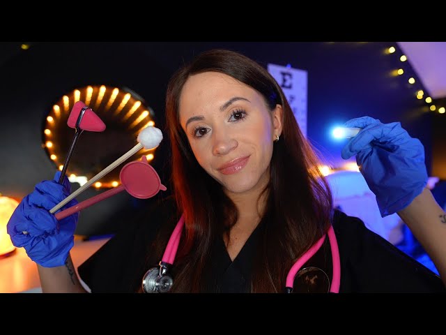 ASMR / Full Doctor Medical Exam (ear, eye, face, scalp, physical checkup) class=