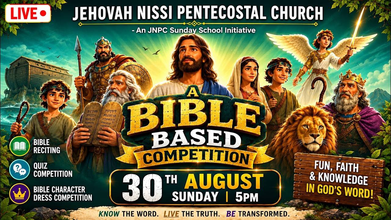Bible Based Competition || Sunday School || LIVE 🔴 30th August 2026 || Pas. J. Selva Joshua || JNPC