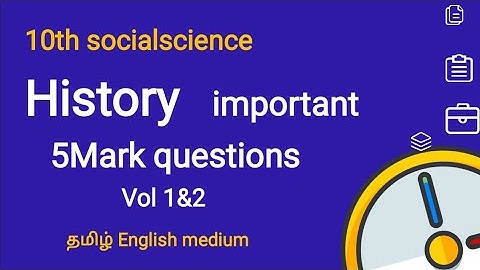 TN 10th social science History public important 5mark questions 2020|  new syllabus tamil eng vol1&2