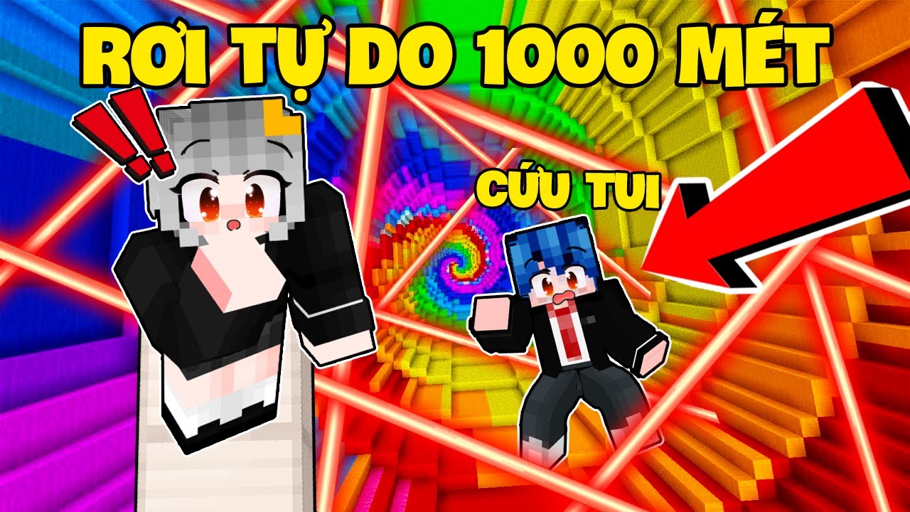 SAMMY VÀ PHONG CẬN THỬ THÁCH 24H RƠI TỰ DO 1000 MÉT TRONG LÀNG HERO TEAM MINECRAFT