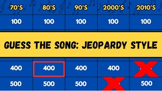 Guess the SONG: Jeopardy Style Game 🎧🎵 | Trivia/Quiz/Challenge