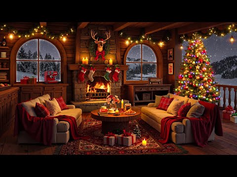 Christmas Jazz Fireplace Sounds Festive Holiday Vibes In Christmas Cabin Ambience For Great Mood 
