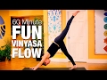 60 min fun vinyasa flow yoga class  five parks yoga