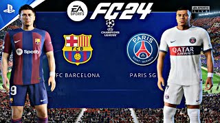 EA FC24 - FC Barcelona vs Paris Saint-Germain | PS5™ [4K60] Gameplay | UEFA Champions League 2023-24