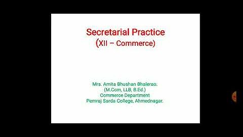 Introduction to secretarial practice