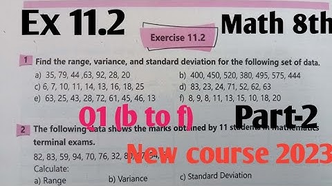 Exercise 11.2 Class 8th Math kpk and ptb New course 2023 Part-2| Math 8th unit 11 Data Management