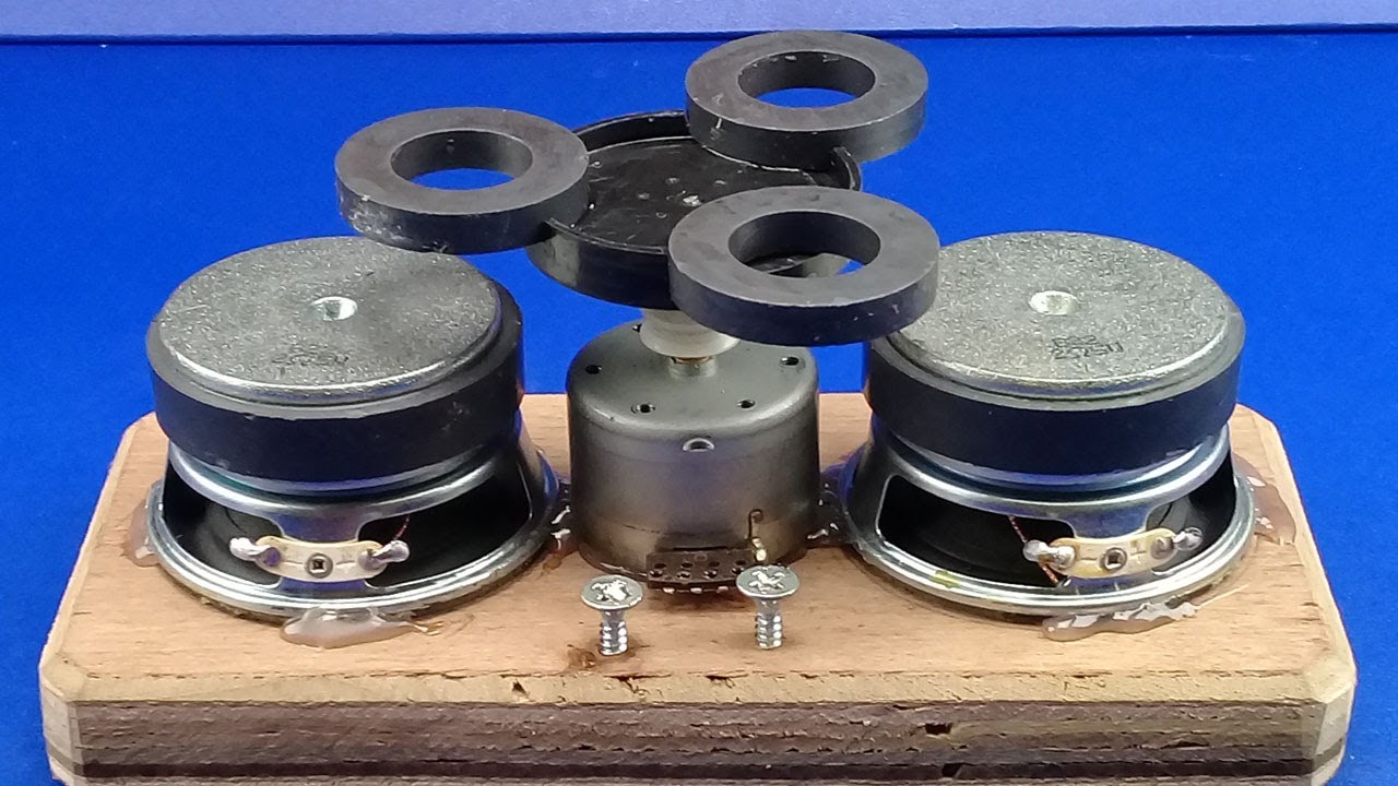 Experiment electric high speed dc motor with speaker magnet Running New ...