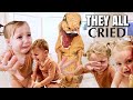 DINO PRANK ON KIDS GONE WRONG. TERRIFIED KIDS REACTION TO DAD. THEY HATED ME :(