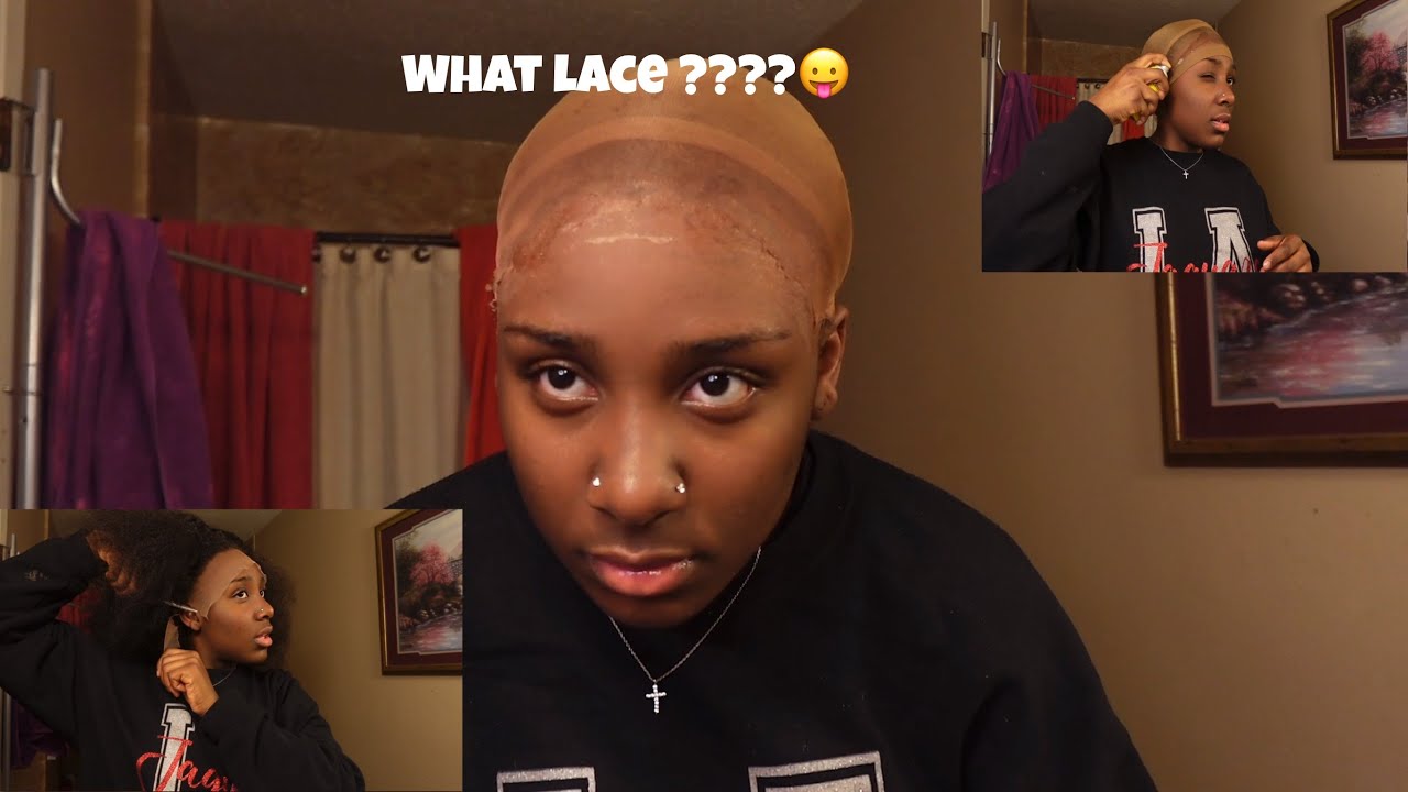 INSTALLING LACE FRONT WIG FOR THE FIRST TIME!!!😛🤨 - YouTube