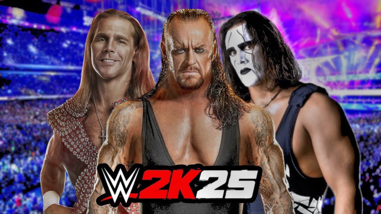 The Undertaker vs Sting vs Shawn Michaels - Triple Threat Match Wrestlemania - WWE 2K25 PS5 Gameplay