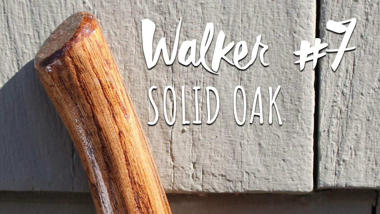 Walker #7: Oak with Natural Straight Handle & Brass Tip - 36"