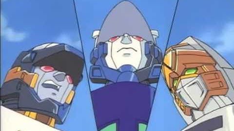 TF: Robots in Disguise, The Bullet Train Team transforms into robots then unite into one super robot