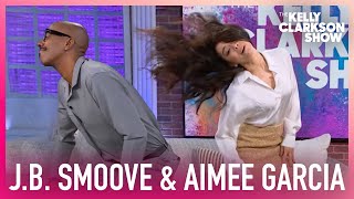 Aimee Garcia Teaches Kelly & J.B. Smoove How To Whip Their Hair Like Pop Stars