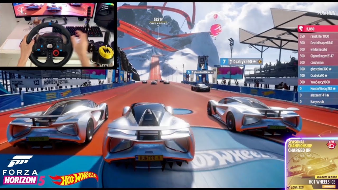 Charged Up Goliath Hot Wheels online Coop race Lotus Evija Forza Horizon 5 gameplay G29 Logitech 🎮