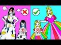 Paper Dolls Dress Up - Costumes Rapunzel & Sadako Mother and Daughter Family - Fairy Tales #24