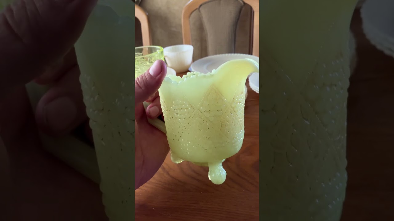Fenton custard glass pitcher