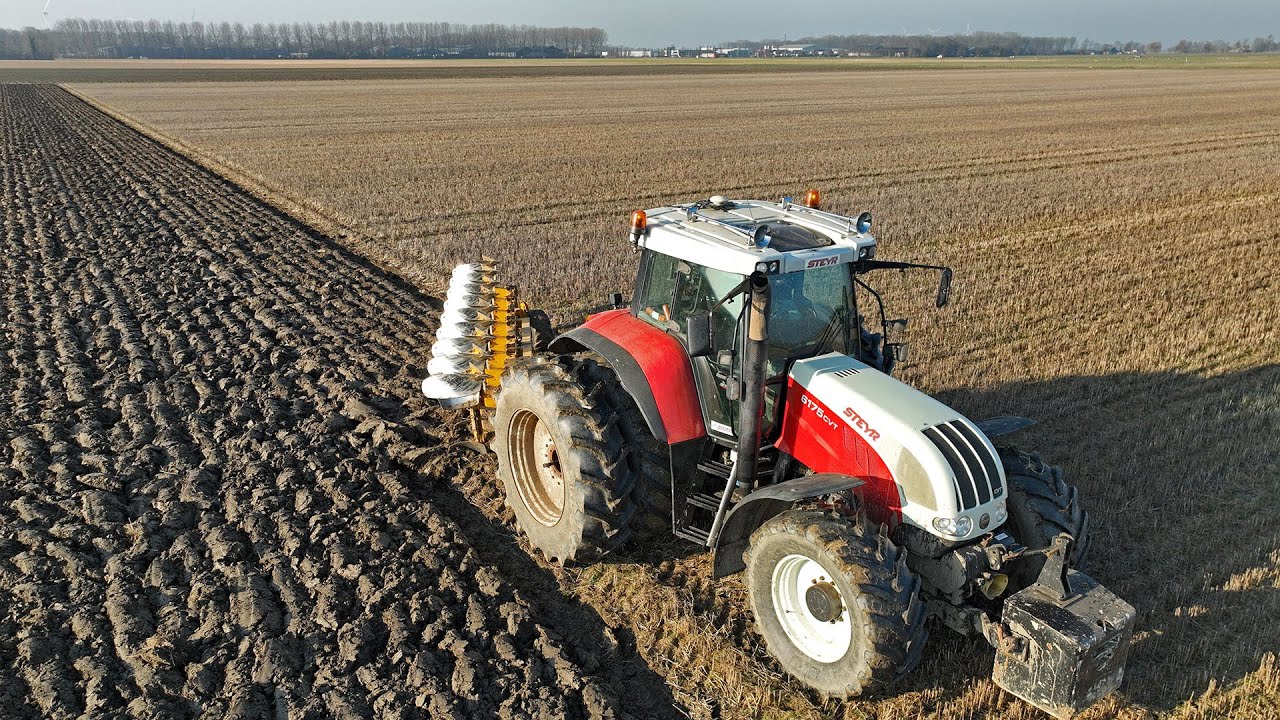 Spring (eco) ploughing 2023 | Steyr 6175 CVT & 9 furrow Rumptstad 4K