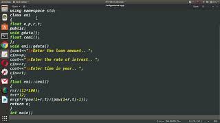 C++ program to calculate EMI