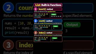 Python List Methods | insert(), count() & index() | Easy Examples with Output | CBSE 2026-27