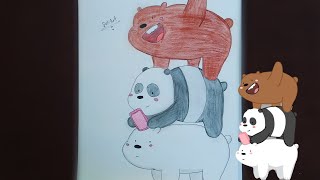 رسم الدببة الثلاثة | شهاب باندا قطبي | Drawing We Bare Bears