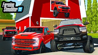 BUILDING 'ALL RED' TRUCK DEALERSHIP! (LIFTED FORD TRUCKS) | Farming Simulator 22