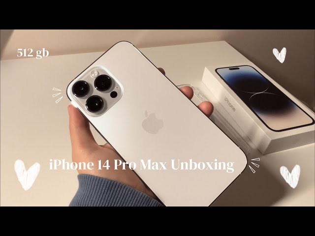 iPhone 14 Pro Max Silver Unboxing 🧸| accessories, set-up, and asmr