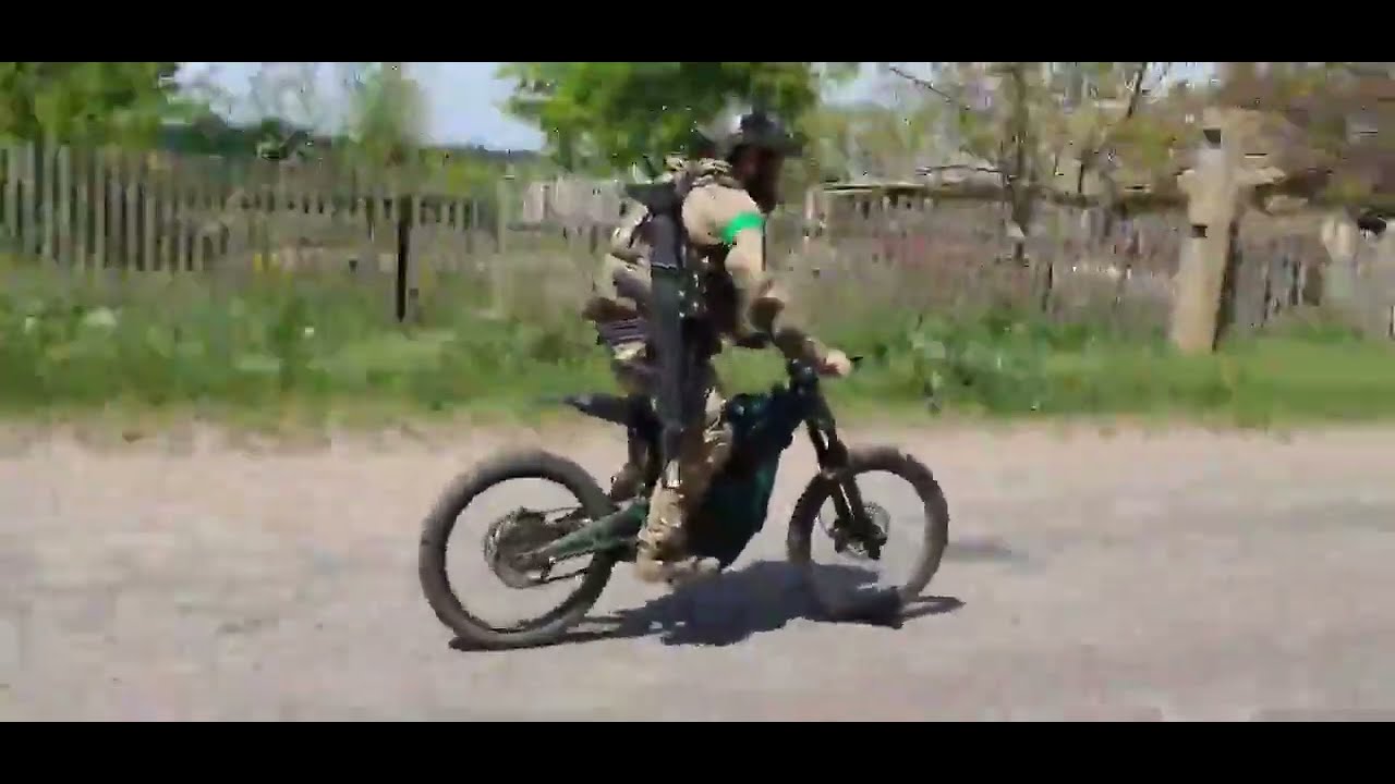 Commander of the Georgian Legion on an ELEEK Atom electric bicycle in eastern Ukraine