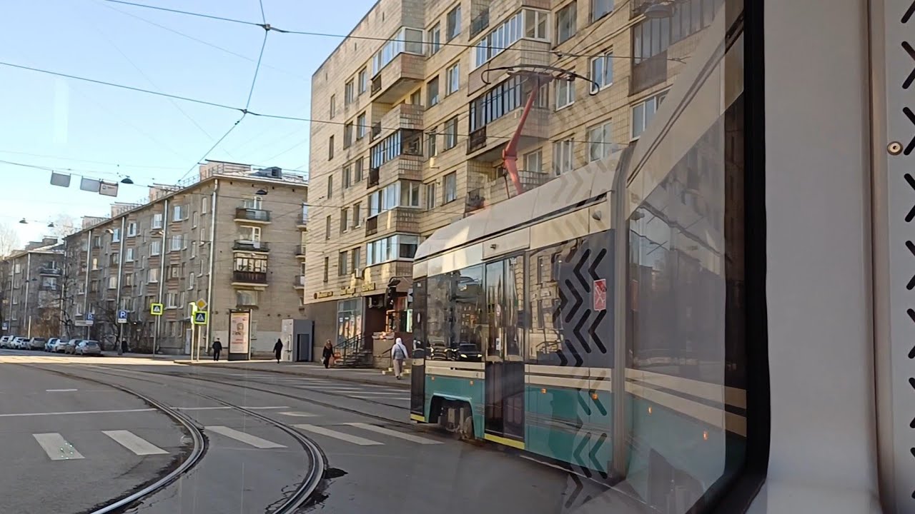 Поездка на Тм6 от ул. Кораблестроителей до м. Василеостровская, 22.03.2025, СПб