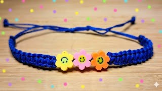 DIY Macrame bracelet | How to make Beaded charm bracelet tutorial | Friendship bracelet tutorial