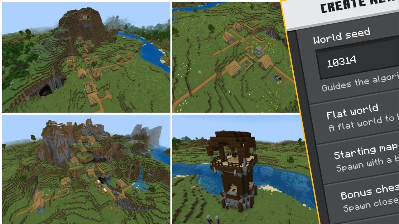Minecraft Bedrock Plains Biome Seed | 3x Plains Village And Pillager ...