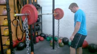Chain Front Squat + Box Jump Potentiation Clusters