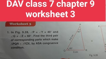 DAV class 7 chapter 9 worksheet 3 ।Class 7 maths chapter 9 worksheet 3 dav public school