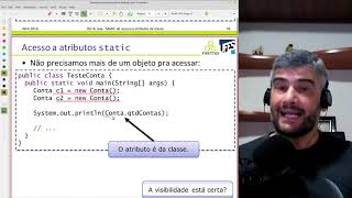 Java Static Membros Estáticos de Classes, Métodos e Propriedades, atributos - aula remota teórica