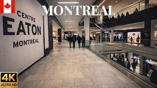 Montreal Eaton Centre Walk 4K 🇨🇦 | Busy Downtown Shopping Mall Tour