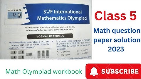 SOF international mathematics Olympiad paper solution 2023 | Class 5  #imo #matholympiadclass5 #sof