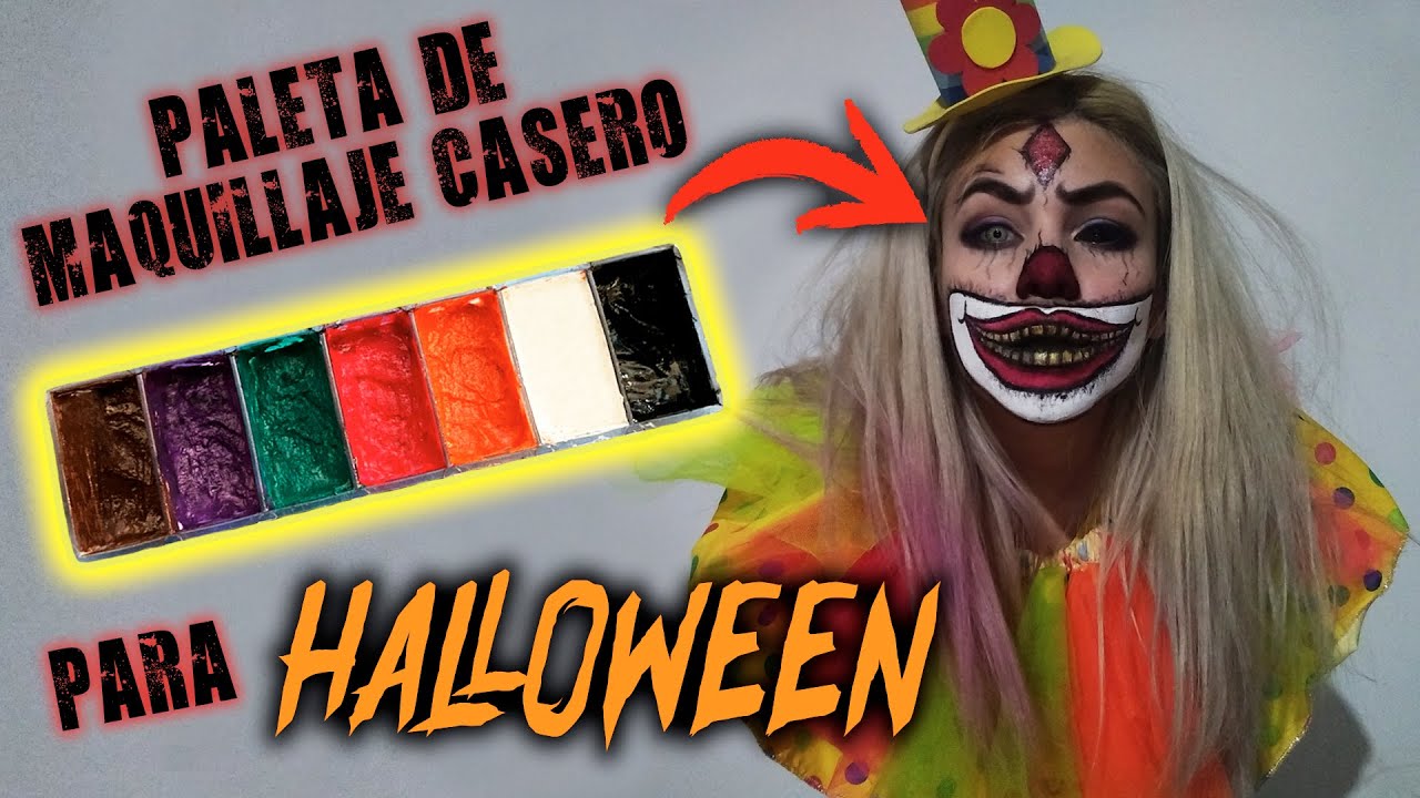 Maquillaje artístico casero Paleta de colores para HALLOWEEN Paso a