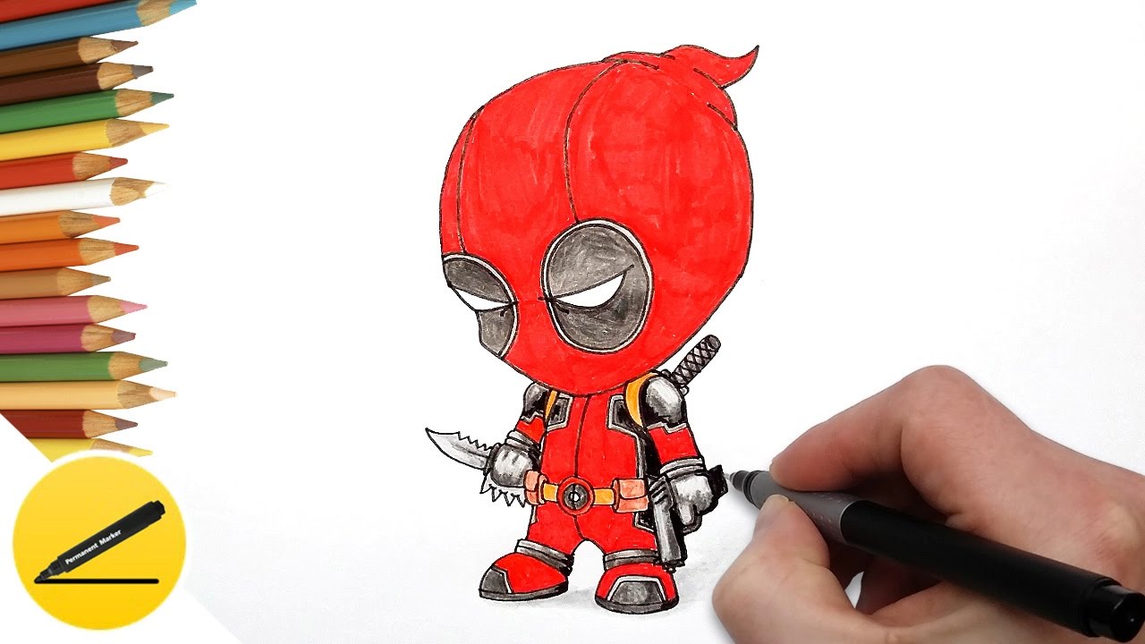 How To Draw Deadpool Chibi Full Body Step By Step Youtube 536