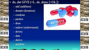 Etymology 101 (Lesson 15: Roots: do/dat ["give"]) -- Brett Robbins